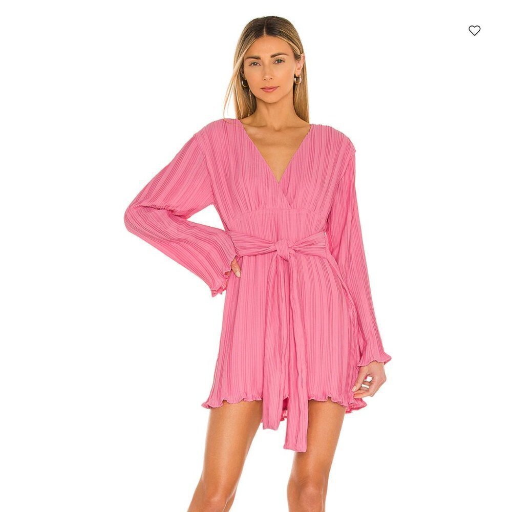 Lovers & Friends Bernice Pink Long Sleeve Mini Dress Small